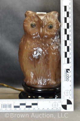 Tiffin Glass figural Owl night light, 9" tall - 10