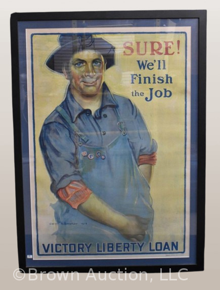 1918 Gerrit Beneker "Victory Liberty Loan" framed poster