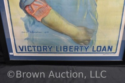 1918 Gerrit Beneker "Victory Liberty Loan" framed poster - 3