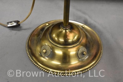 Brass student lamp with green globe, acorn form - 4