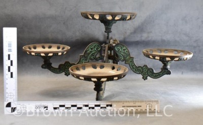 Ornate Cast Iron oil lamp wall bracket - holders for 4 lamps - 10