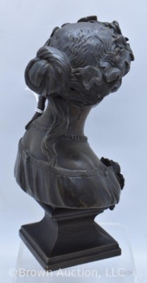 Bronze French sculpture 6.5" sculpture bust of woman - 4