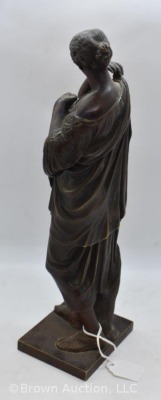 Bronze French 10"h statue, signed "Reduction Sauvage", The Goddess Artemis - 4