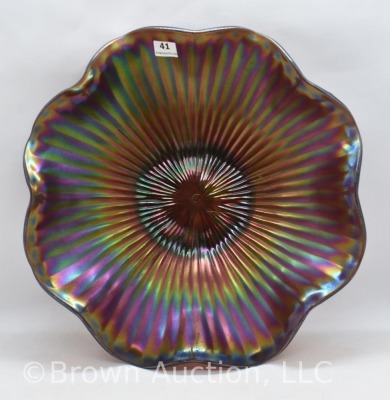 Northwood Carnival Glass Fine Rib 4 pc. berry set, amy. - 2