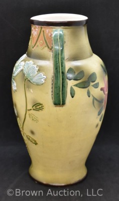 Mrkd.Hyaku Japan 9" vase, heavy enameled floral decoration - 2