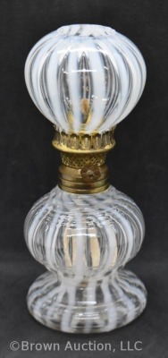 Clear opalescent Stripe 6" miniature oil lamp - 2