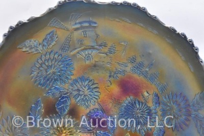 Fenton Carnival Glass Chrysanthemums and Windmills ftd. ice cream shape bowl - 4