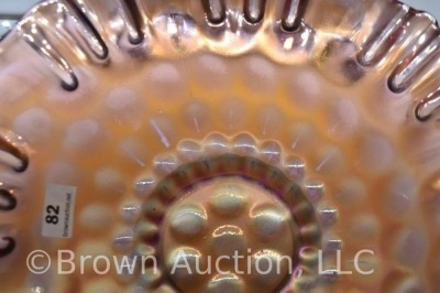 Fenton Carnival Glass Coin Dot 9.25"d bowl, amy. - 4