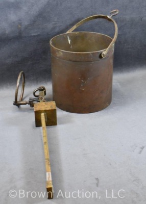 Winchester-Fairbanks hanging brass beam scale bushel bucket - 2