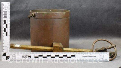 Winchester-Fairbanks hanging brass beam scale bushel bucket - 8