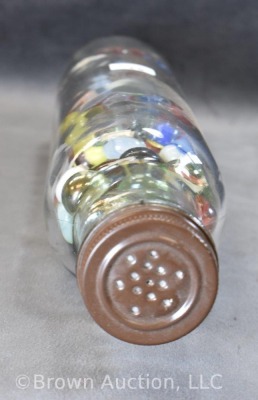 Glass rolling pin - full of mixed marbles - 3