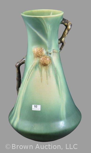 Roseville Pine Cone 712-12" vase, green