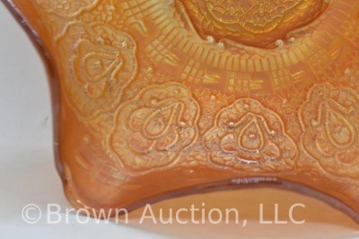 Fenton Carnival Glass Persian Medallion 9"d bowl, marigold - 4