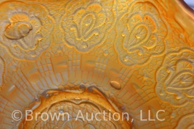 Fenton Carnival Glass Persian Medallion 9"d bowl, marigold - 5