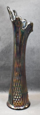 Fenton Carnival Glass 16" vase, amethyst - 4