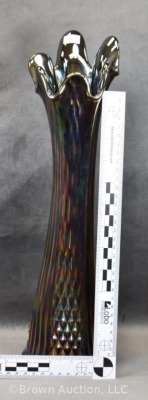 Fenton Carnival Glass 16" vase, amethyst - 8