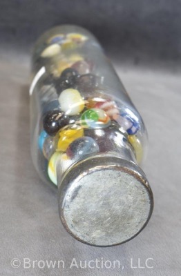 Glass rolling pin - full of mixed marbles - 3