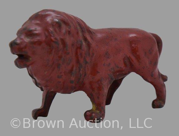 Cast Iron red striding lion