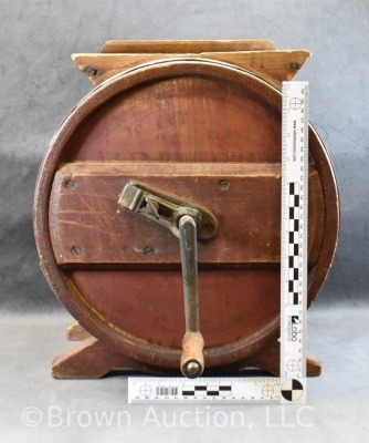 Wooden table-top cylinder barrel butter churn - 9