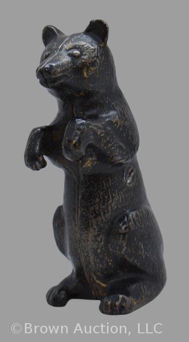 Cast Iron A.C. Williams begging black bear bank, 5.5"h
