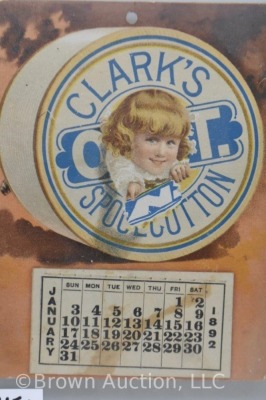 1892 advertising calendar - Clark's O.N.T. Spool Cotton - 3