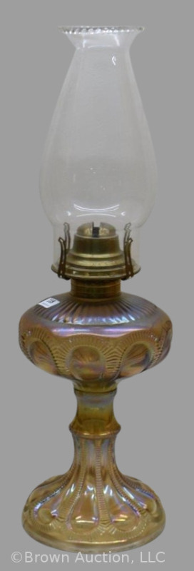 Imperial Carnival Zipper Loop kerosene lamp, irid. marigold