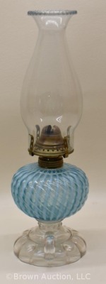 Hobbs blue opalescent Sheldon Swirl finger lamp - 3