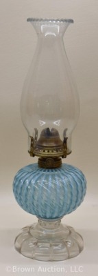 Hobbs blue opalescent Sheldon Swirl finger lamp - 4