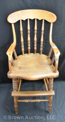 Antique Oak baby's high chair - 5