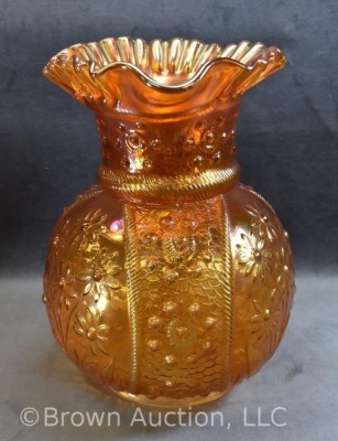 Fenton Carnival Glass Bouquet 6 pc. water set, marigold - 9