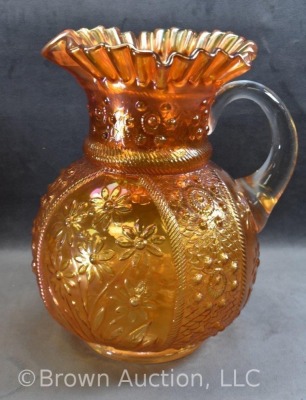 Fenton Carnival Glass Bouquet 6 pc. water set, marigold - 10