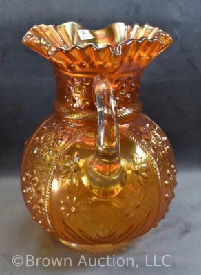 Fenton Carnival Glass Bouquet 6 pc. water set, marigold - 11