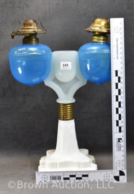 Rare double font Wedding/ Marriage lamp by D.C. Ripley - 12