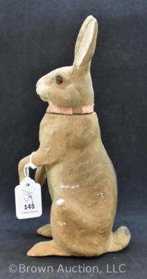 Paper mache 10" rabbit Easter candy container, stopper and glass eyes - 3