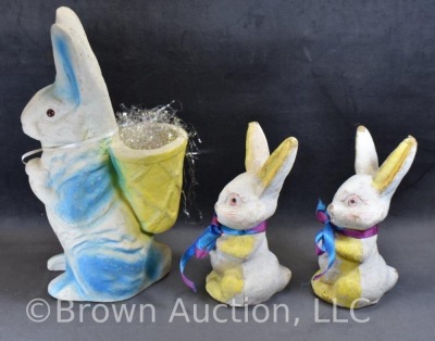 (3) Paper mache rabbits - 3