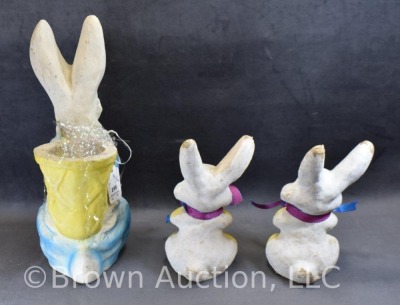 (3) Paper mache rabbits - 4