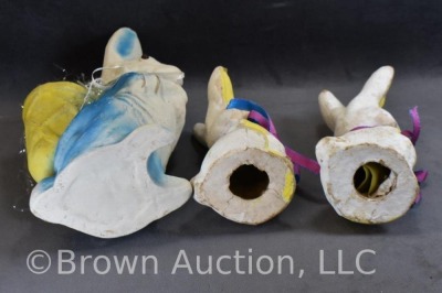 (3) Paper mache rabbits - 7