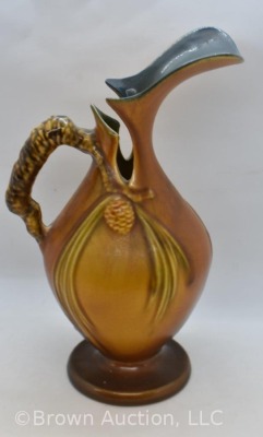 Roseville Pine Cone 909-10" ewer, brown - 3