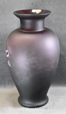 Fenton Art Glass 13" plum HP vase - 2