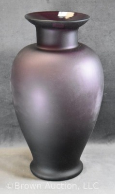 Fenton Art Glass 13" plum HP vase - 3