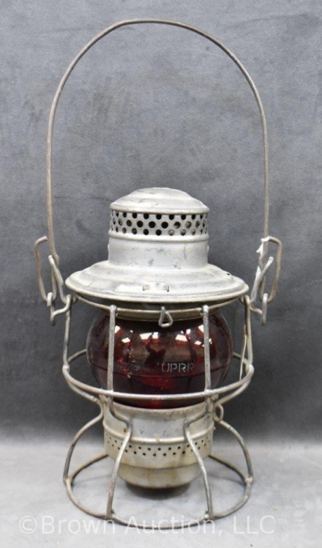 Union Pacific Adams and Westlake railroad lantern, red globe