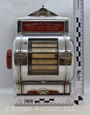 1940's "Pla Mor" wall mount scrolling jukebox machine (no key) - 11