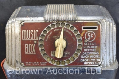 Buckley Music System 5 cent wall mount Music Box (missing side panel) - 4