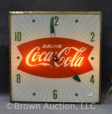 Pam illuminated Drink Coca-Cola clock, lights and works! - 2