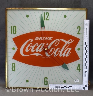 Pam illuminated Drink Coca-Cola clock, lights and works! - 9