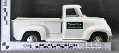 1955 Tonka "Gambles, The Friendly Store" pickup, 12"l - 10