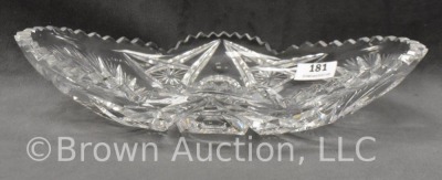 Signed Clark American Brilliant Cut Glass relish dish, 8.5" x 5" - 4