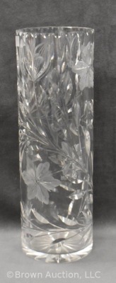 American Brilliant Cut Glass 12" cylinder-shaped vase - 2