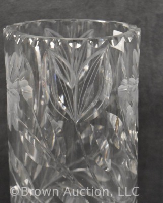 American Brilliant Cut Glass 12" cylinder-shaped vase - 5