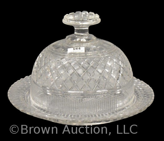 American Brilliant Cut Glass cov. butter dish